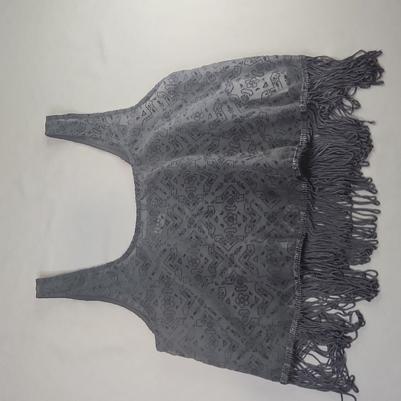 Hollister Warner Springs Gray Fringe Tank Top. Size S - Picture 3 of 7